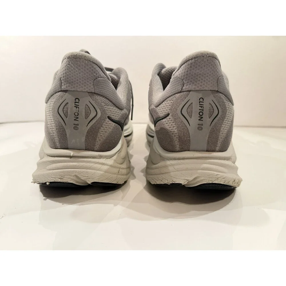 Hoka Clifton 10 Men's Running Shoes Size US 13 M Wide Grey Silver Athletic